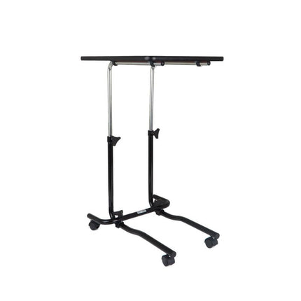 Homecraft Overbed Table, Portable Desk with Castor Wheels, Writing Surface to Use in Bed or a Wheelchair, Mobility Aid, Mobile Desk with Adjustable Height, Teak and Black