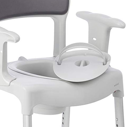 Etac Swift Commode, Commode Toilet Chair, Bedroom Commode, Adjustable Leg Height, Lightweight and Easily Moved, 46 x 41 cm Seat