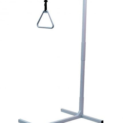 Stock-Expert Mobile Freestanding Bed Gallows With Triangle Handle Standing Aid Bed Riser Standing Aid Made Of Painted Steel 3-Part Plug-In System Load Capacity Up To 100kg