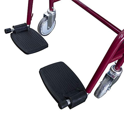 Mobiclinic, Commode chair with casters, Ancla, European brand, Toilet seat for the elderly and disabled, Toilet seat, Folding armrests, Removable footrests, Lid, Bordeaux
