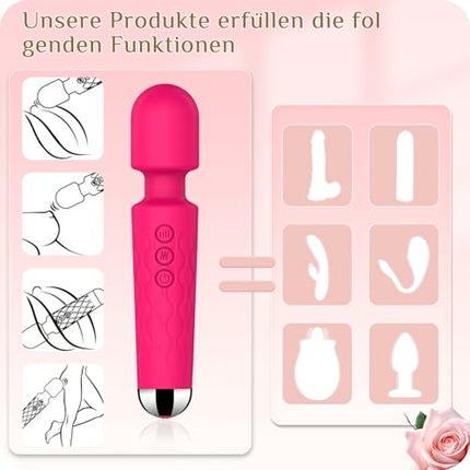 Vibration for women, G-spot vibration for women squirting, dildo, sex toy for women, 20 patterns 8 speeds, quiet waterproof, sex toy for women extremely hard (Rose Red)