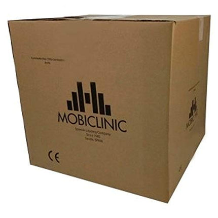 Mobiclinic, Commode chair with casters, Ancla, European brand, Toilet seat for the elderly and disabled, Toilet seat, Folding armrests, Removable footrests, Lid, Bordeaux