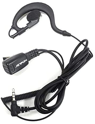 Jetfon BR-1704 E/C - Microphone headset with hook for walkie-talkies, black