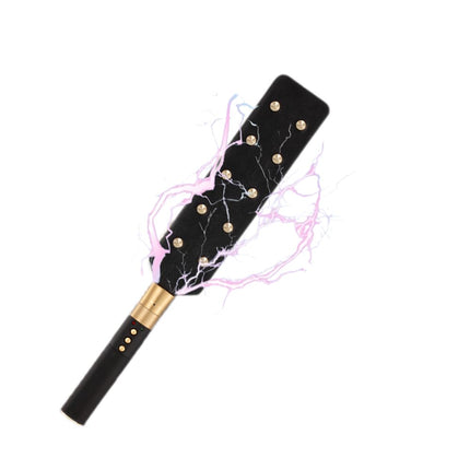 Guspiun Electro Stimulation Sex Paddle BDSM Bondage Fetish Leather Whip Adult Electro Shock Flogger Sex Toy Couples Torture Device Electric Whip SM Erotic Sex Games (B)