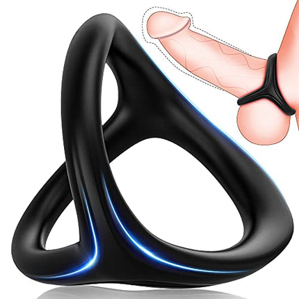Triangular Penis Rings Sex Toy for Men Extreme - Premium Silicone Penis Ring with Testicle Ring Belt, Stretchable Cock Rings for Men Time Delay Erotic Sex Toys for Couples Extreme Sex