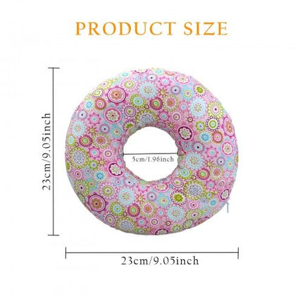 Elitecran Donut Pillow with Hole, Piercing Pillow for Side Sleepers, Piercing Pillow Ear Pillow Round, Donut Pillow Against Earache, Round Cotton Piercing Pillow