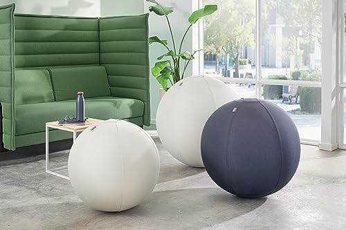 Leitz Ergo Set Active exercise ball, 55 cm, anti-roll function, fabric cover + Leitz height-adjustable laptop stand, notebook stand with 4 heights for 13"-15" notebooks, 65410089 + 64260089