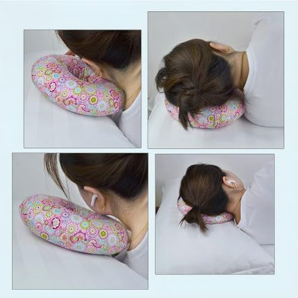 Elitecran Donut Pillow with Hole, Piercing Pillow for Side Sleepers, Piercing Pillow Ear Pillow Round, Donut Pillow Against Earache, Round Cotton Piercing Pillow