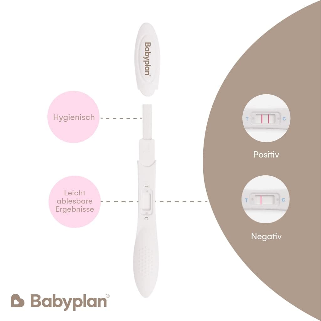5 x Schwangerschaftstest Frühtest Babyplan (HCG), Hygienischer Schwangerschaftstest 10 mIU ml (hochempfindlich) für Babyplanung (99,6% Genauigkeit) Sehr langer, breiter und leicht verwendbarer