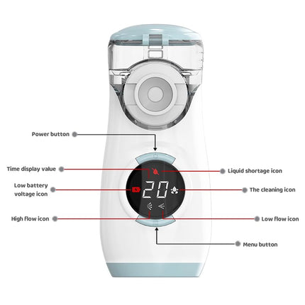 HITHINKMED Nebulizer for Adults and Children, Rechargeable Inhaler with Countdown Timer and Automatic Cleaning Function for Efficient Nebulization at Home and Travel