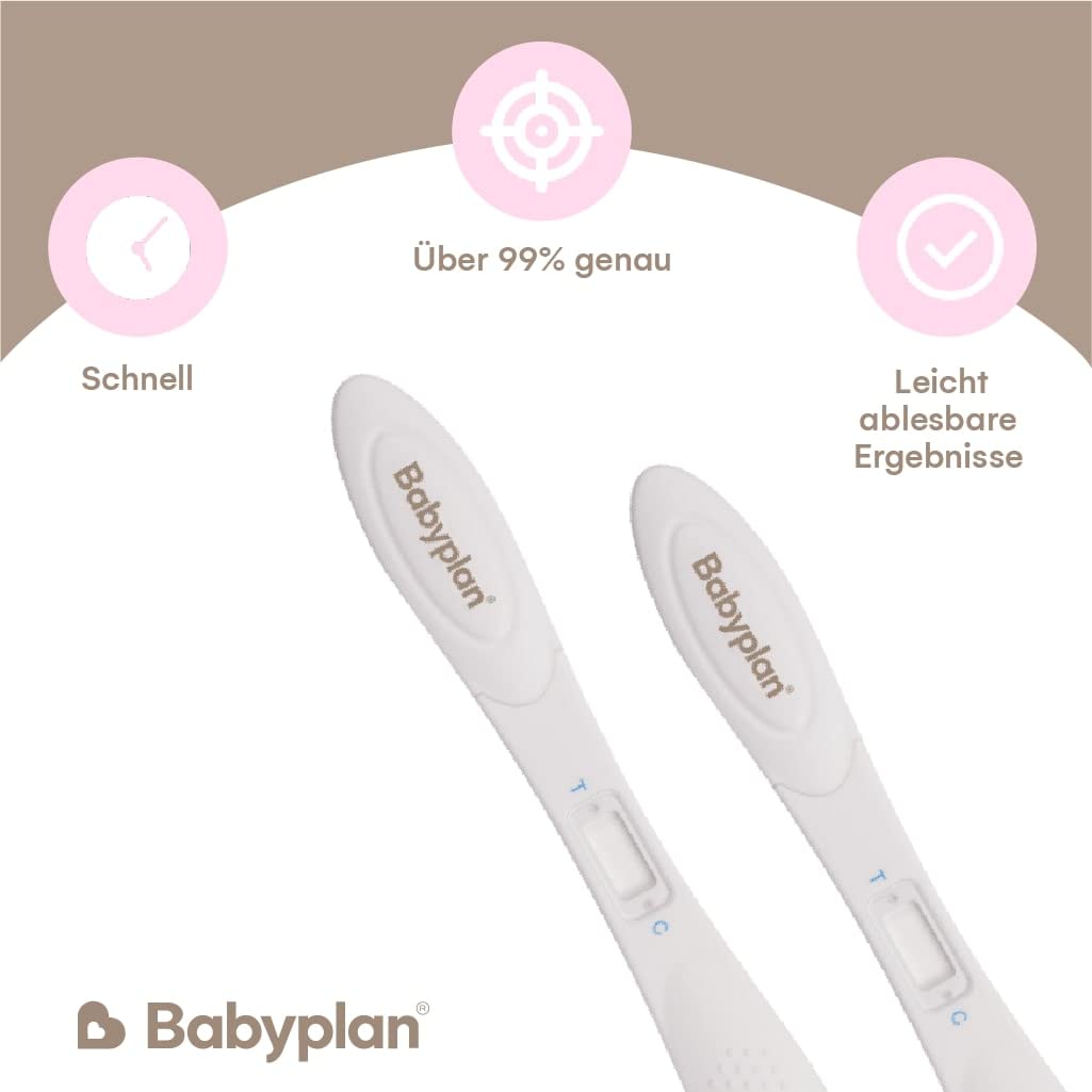 5 x Schwangerschaftstest Frühtest Babyplan (HCG), Hygienischer Schwangerschaftstest 10 mIU ml (hochempfindlich) für Babyplanung (99,6% Genauigkeit) Sehr langer, breiter und leicht verwendbarer