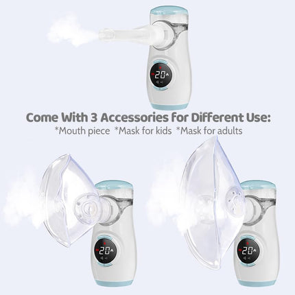 HITHINKMED Nebulizer for Adults and Children, Rechargeable Inhaler with Countdown Timer and Automatic Cleaning Function for Efficient Nebulization at Home and Travel