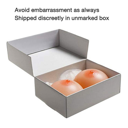 ELMIKA Self-adhesive Silicone Breast Forms Crossdresser Breasts False Breast Prostheses Transgender Cosplay Mastectomy Prosthesis, Cup D 1000g/Pair