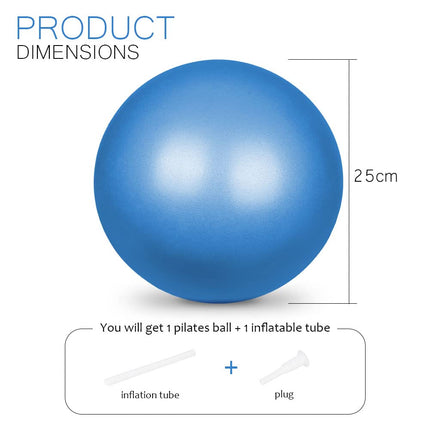 flintronic Exercise Ball Small Pilates Ball, 25cm Soft Yoga Ball, with Inflatable Straw, Anti-Burst Exercise Ball for Yoga, Pilates, Balance, Physiotherapy, Stretching and Core Fitness