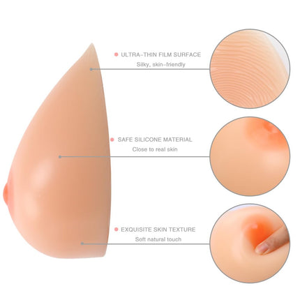 FESVINA One Pair Silicone Breast Forms Fake Boobs for Crossdresser Transgender Mastectomy Prosthesis Cosplay C Cup 800g/Pair