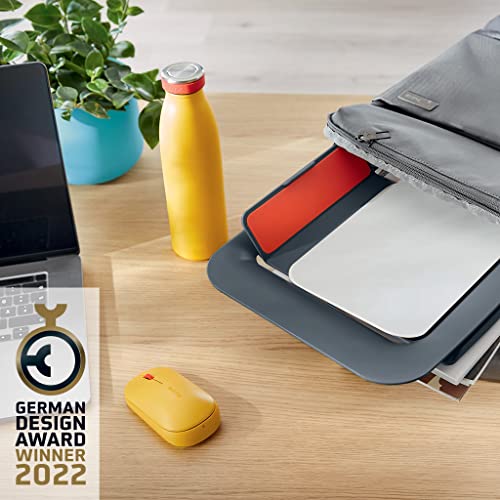 Leitz Ergo Set Active exercise ball, 55 cm, anti-roll function, fabric cover + Leitz height-adjustable laptop stand, notebook stand with 4 heights for 13"-15" notebooks, 65410089 + 64260089