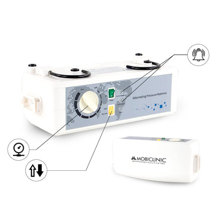 Mobiclinic® pro, Anti-decubitus mattress, Low-noise compressor, 200x90x22 cm, Complete anti-decubitus mattress set, Mobi 4, European brand, Mattress topper, Replacement cell, Up to 190 kg