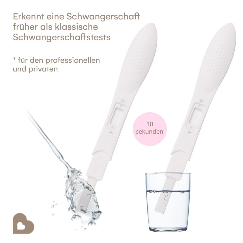 5 x Schwangerschaftstest Frühtest Babyplan (HCG), Hygienischer Schwangerschaftstest 10 mIU ml (hochempfindlich) für Babyplanung (99,6% Genauigkeit) Sehr langer, breiter und leicht verwendbarer
