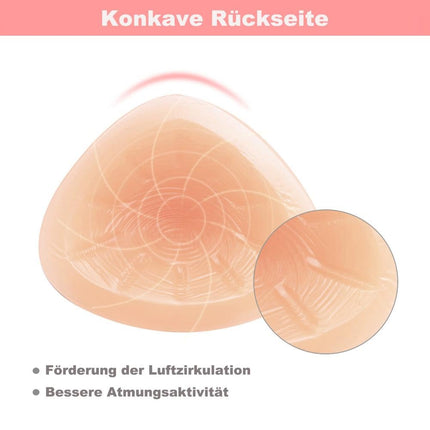 FESVINA Silicone Breast Forms False Breasts Triangle Breast Prostheses Crossdresser Cosplay Transgender Mastectomy Fake Boobs, B Cup 600g/Pair