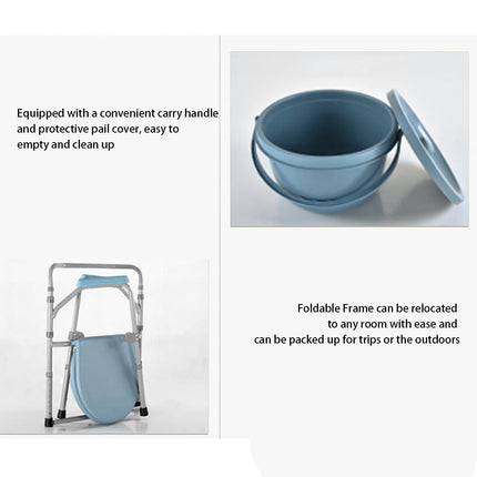 Morimoe Commode Chair for the Elderly, Height Adjustable Potty Chair, 3-in-1 Bedside Table, Easy to Move and Clean