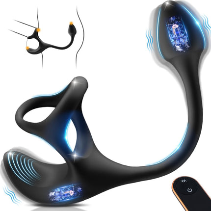Anal Vibrator Prostate Stimulation Men with Penis Ring Sex Toys for Men Anal Dildo Anal Plug Anal Vibrators for Men Anal Plug Vibrator Sets for Men with 9 Vibration Modes Sex Toys