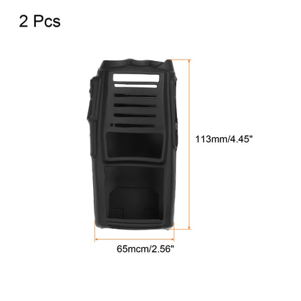 PATIKIL 2 Pack Two-Way Radio Holder Silicone Walkie Talkie Protective Covers Rubber Soft Case Black for PT-UV82 Radios