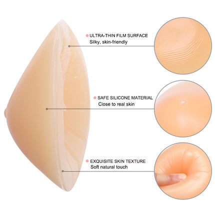 FESVINA Silicone Breast Forms False Breasts Triangle Concave Breast Prostheses Crossdresser Transgender Mastectomy Fake Breasts, A-Cup 400g/Pair