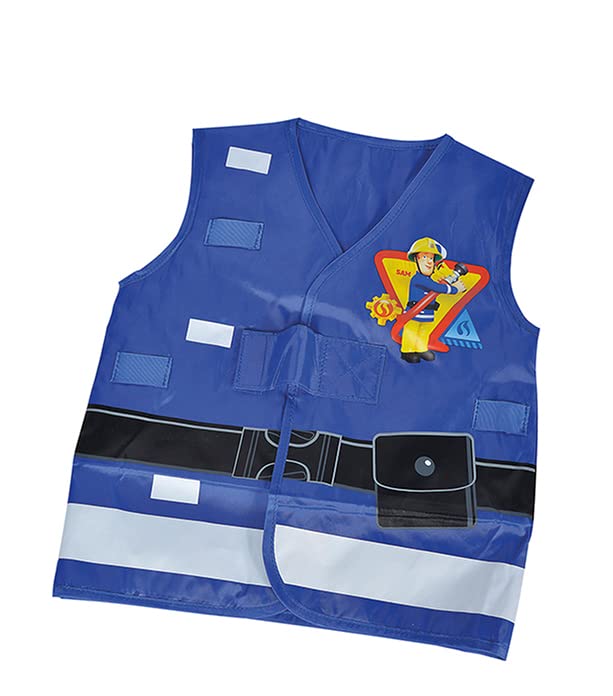 SIMBA - Feuerwehrmann Sam Feuerwehr-Set, Weste mit Druck, Taschenlampe 11 cm, Walkie Talkie 14 cm, ab 3 Jahren