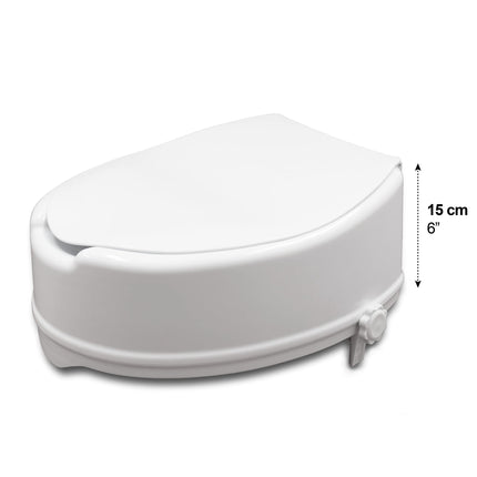 PEPE Mobility - Raised Toilet Seat with Lid 15cm, White