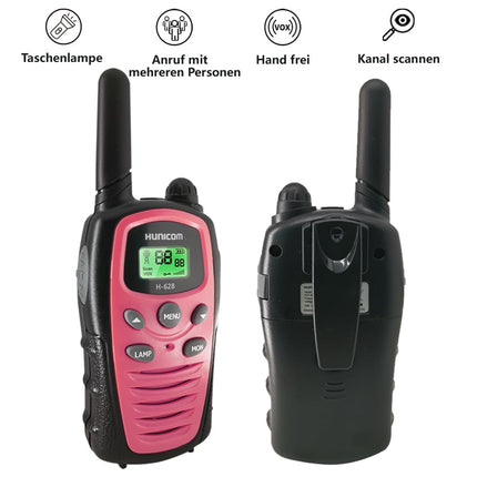 HUNICOM Walkie Talkies for Girls Women with Long Range - PMR 16 Channels Walkie Talkie Radios VOX with Flashlight LED