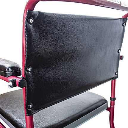 Mobiclinic, Commode chair with casters, Ancla, European brand, Toilet seat for the elderly and disabled, Toilet seat, Folding armrests, Removable footrests, Lid, Bordeaux