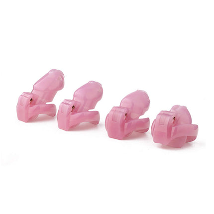 ZWFUN Resin Chastity Cage-V4 Model, With 4 Rings Male Chastity Device Set Chastity Belt Cock Cage Penis Ring Bondage Belt Adult Sex Toy (Pink-Nub)