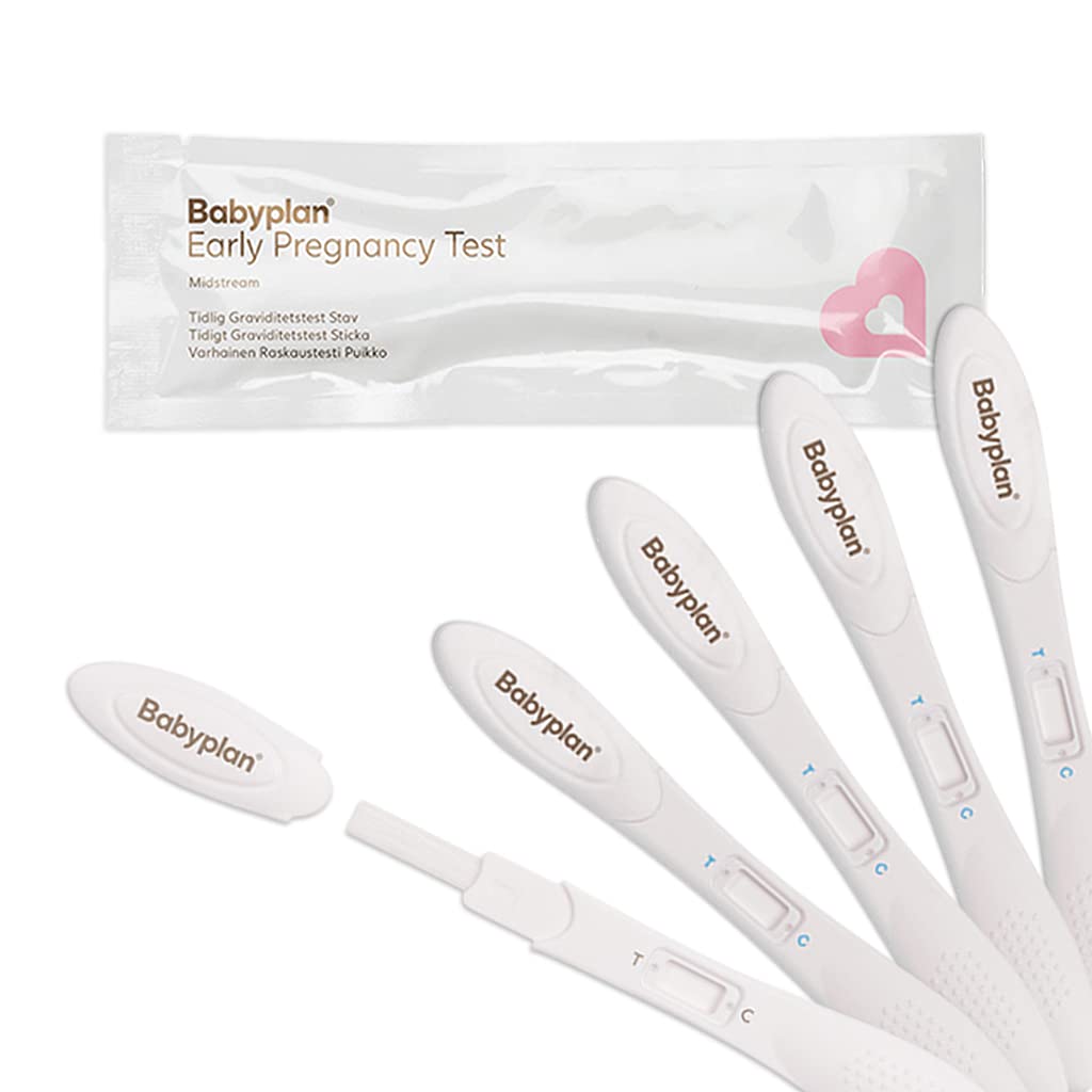 5 x Schwangerschaftstest Frühtest Babyplan (HCG), Hygienischer Schwangerschaftstest 10 mIU ml (hochempfindlich) für Babyplanung (99,6% Genauigkeit) Sehr langer, breiter und leicht verwendbarer