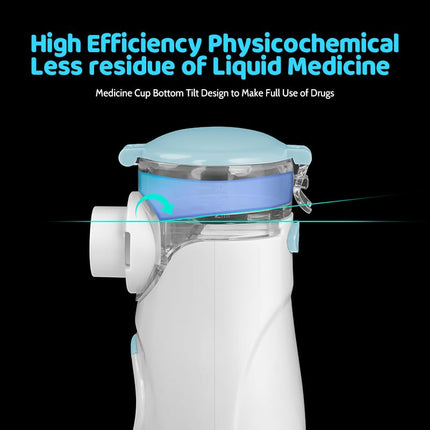 HITHINKMED Nebulizer for Adults and Children, Rechargeable Inhaler with Countdown Timer and Automatic Cleaning Function for Efficient Nebulization at Home and Travel