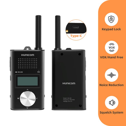 Rechargeable Walkie Talkies for Adults, Metal Housing Premium Long Range 2 Way Radio - PMR Walkie Talky with 1000 mAh Battery VOX Back Clip