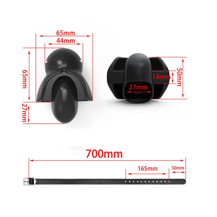 Jomyu New BDSM Silicone Ball Gag Tongue Fixation with Ball Gag Adjustable Slave Fetish Sex Game Sex Toy for Couples Women Men Extreme (Black)