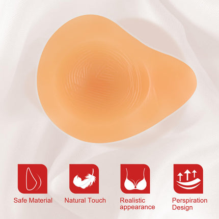 ONEFENG Mastectomy Prosthesis, Silicone Breast Form Prosthesis Spiral Right Breasts Silicone Breasts Bra Pad Enhancer Inserts (300g/1 piece)