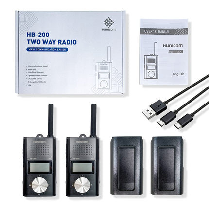 Rechargeable Walkie Talkies for Adults, Metal Housing Premium Long Range 2 Way Radio - PMR Walkie Talky with 1000 mAh Battery VOX Back Clip