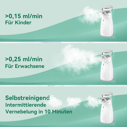 Inhaler, JOSSIS Inhaler for Children and Adults, Particle Size 1-5µm, Adjustable Spray Mist, USB C Rechargeable Inhaler