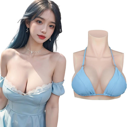 Minaky Silicone Breast Forms, Lifelike False Breasts Breast Prostheses, Crossdresser, Cosplay, Transgender Prosthesis, Mastectomy Fake Breasts, Silicone E cup, Yellow