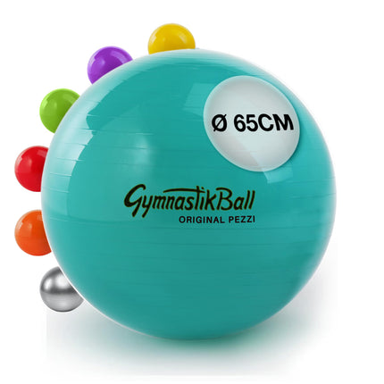 PEZZI - Gymnastic Ball Original Pezziball Standard 65cm Ø – Seat ball for therapy, sports & office – Universal training ball made of robust PVC, load capacity up to 400 kg – Green