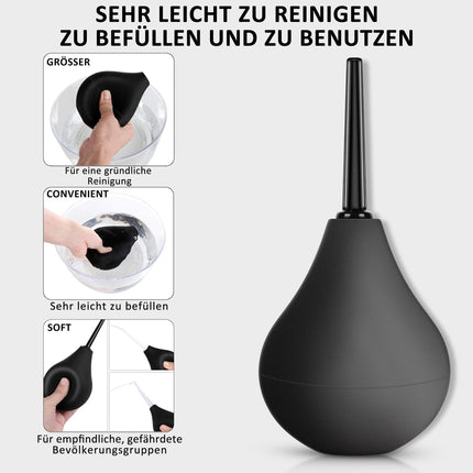 Anal douche enema for bowel irrigation - Irrigator bowel irrigation โข Intimate shower for anal douching and vaginal douching, with 3 x removable, comfortable nozzles 224ML