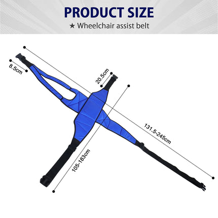 LOSCHEN Wheelchair Strap Non-Slip Breathable Full Body Strap Wheelchair Accessory Anti-Tip Suitable for Elderly and Patients with Limited Mobility (Blue)