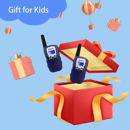 Retevis RT388 Walkie Talkie for Kids, Two-Way Radios with Long-Range Flashlight, Toys for Ages 4-12, Gifts for Boys and Girls for Family Play, Cycling, and Excursions (1 Pair, Dark Blue)