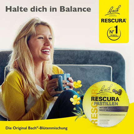 Bach RESCURA Bach Flower Pastilles Blackcurrant I 50 g I Bach Flower Mixture for on the go I formerly Rescue the Original