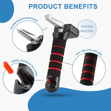 KBIBCK Car Assist Handle, 2 Pieces Car Exit Aid, Car Door Handle, Car Entry Aid, Seat Belt Cutter Multifunctional for Getting In and Out of Cars for Seniors and Disabled People