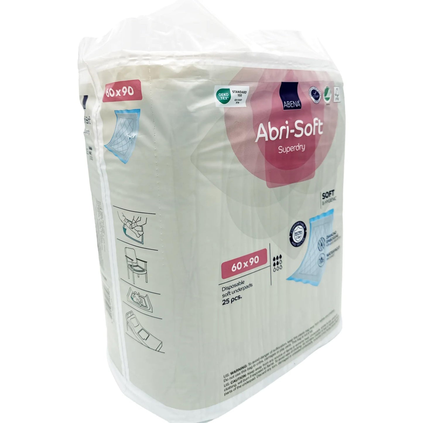 ABENA - Abri Soft - Bettschutzeinlagen - extra Saugstark | 25 Stück | 60x90cm | Matratzenschoner | Bettschutzunterlage | Inkontinenzunterlage| Soft und hygienisch | Unisex