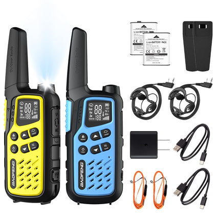 BAOFENG T25 PMR446 Radios License-Free 16 Channels CTCSS/DCS Dual Watch VOX Rechargeable Walkie Talkies with 1400mAh Battery for Adults and Kids for Adventure Hiking Cycling (2 PCS)