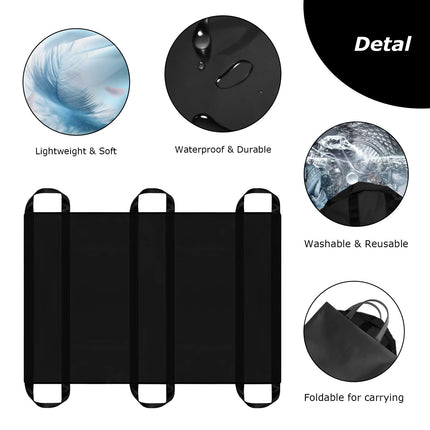 LOSCHEN Positioning Pad for Patient Transfer, Patient Transfer Board with Handles, Suitable for Overweight People, Elderly People and Patients (Black 100 * 147cm)