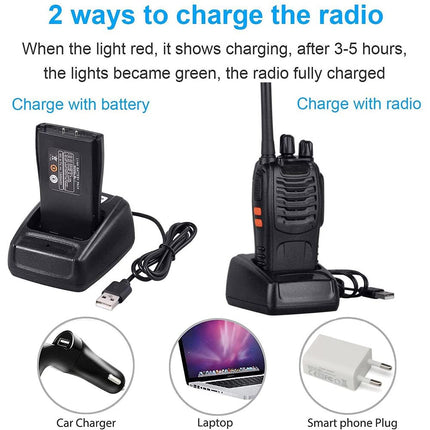 Walkie Talkies PMR446 Professional Radio Set, 16 Channels Rechargeable Walkie Talkie Set Portable with Headset and USB Charging Station for Outdoor Sports, Construction Site (1 Pair, Black)